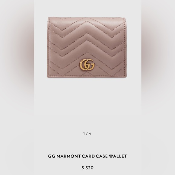 Gucci GG Matelasse Marmont Leather Chevron Card Case Wallet - Picture 12 of 12